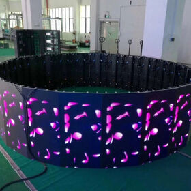 Curved P4.81 rental LED display screen 15 degrees stage backgroud wedding concert usage 500*500mm