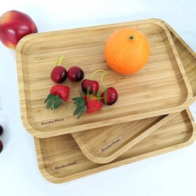 Food Contact Safe Cheese Plates Bamboo food Plates Coffee Tea Serving Tray Cafe Tea Break Service