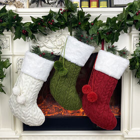 Kayannuo Christmas Decor Christmas Clearance Christmas Decorations Knitted  Woolen Ornaments Gift Bag Christmas Socks Christmas Pendant Large Gift Bag