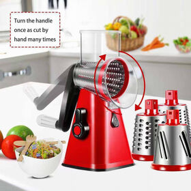 Upgraded Hand Vegetable Cutter Rotary Grater Round Mandoline