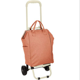 Cream Spotty Shopping Trolley Bag With Wheels Wholesale United