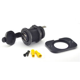 Toma USB Impermeable 12V, Cargador USB Dual Rápido 3.4A Adaptador de Corriente para Coche, Barco, etc.