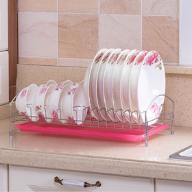 Buy Wholesale China Hot Sell 1-layer Dish Drainer Rack With Plastic Tray  And Utensil Holder & Dish Rack, Dish Drainer, Kitchen Accessories at USD  2.2