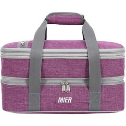 MIER Expandable Lunch Bag Insulated Lunch Box for Men Boys, Purple