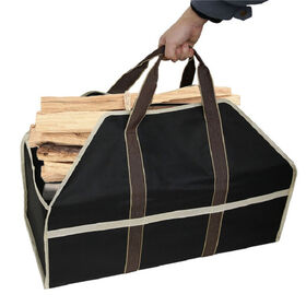 Sac de transport de bois de chauffage robuste et durable avec conception autoportante - Grande capacité