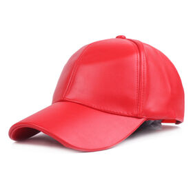 Leather Baseball Cap Outdoor Sport Adjustable Hat Lightweight; Durable Trendy Cap
