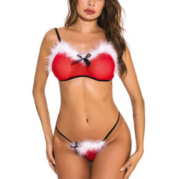 Sexy Christmas Lingerie Pink Santa Claus Costumes for Women