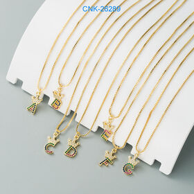 Colliers avec pendentifs 26 lettres pour femmes, nouveaux bijoux de mode dorés, collier avec pendentif pour fête de mariage