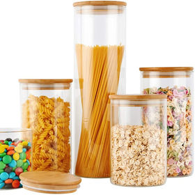 Buy Wholesale China Amber Glass Food Storage Bottles With Glass Lid  Wholesale Glass Jar Set Glass Jar Bottles For Party & Jar Bottle Container  Conister Dinnerware at USD 2.32