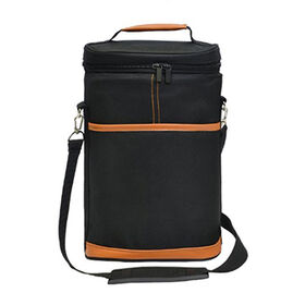 Sac Isotherme pour Vin en Gros, Capacité 2 Bouteilles, Glacière/Sac de Transport pour Vin/Bière avec Bandoulière