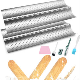 Buy Wholesale China 3 Waves Loaves French Bread Mold Perforated Baguette  Tray Baking Pan & Baguette Tray Baking Pan at USD 2.36