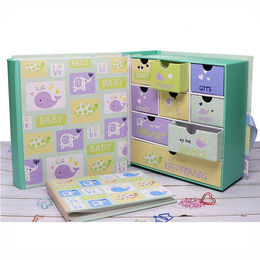 DIY Geschenkbox aus Papier mit 9 Schubladen für Baby-Erinnerungen - Individuell Bedruckbar