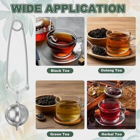 Snap Spring Long Handle Tea Pot Shape Tea Infuser Strainer For Brewing Loose Leaf Tea