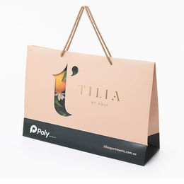 Louse Philippe Black Paper Bags With Foil Stamping for Shopping