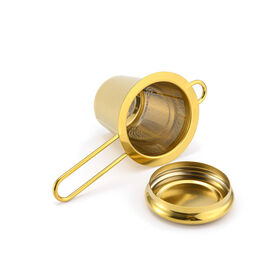 Gold Color Extra Fine Mesh Stainless Steel Tea Infuser Filter Strainer for Brewing Loose Tea Leaf