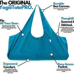 Yogiii Large Yoga Mat Bag, The Original YogiiiTotePRO, Large Yoga Mat  Tote Sling Carrier with Side Pocket