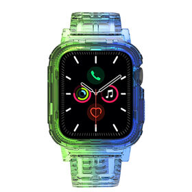 Correa de reloj de TPU transparente, color degradado, correa deportiva suave y cómoda, funda para reloj inteligente