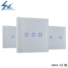 Light Blue USA Wifi Smart Wall Touch Light Switch Glass Panel