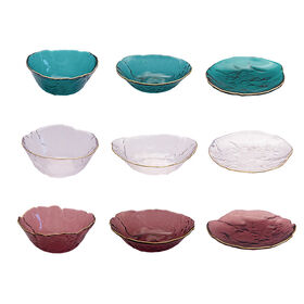 Buy Wholesale China Glass Salad Bowl, Golden Edge, Large Glass