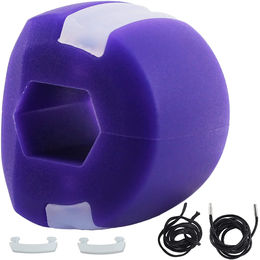 Purple Ver.2) Jawline Exercise Masseter Ball Neck Face Toning Jaw