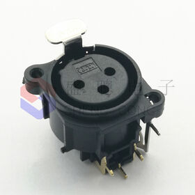 موصل XLR بزاوية قائمة DIP TZ3-04FPA، قابس XLR 3 قلب 3 سنون، مقبس XLR أنثى