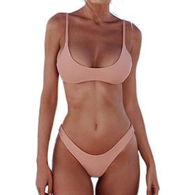 ACSUSS Womens 2Pcs Extreme Bikini Set Lingerie Minimal Cover Strapless Bra  Top with Briefs Bottoms