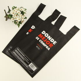 Cheap Foldable Side Pocket Non-Woven T-Shirt Bag for On-the-Go Use