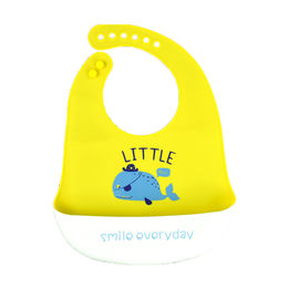 Soft & Comfy Green Yellow Neoprene Waterproof Baby Bib 