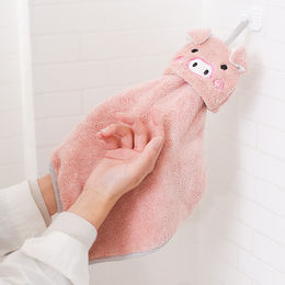 Hangable Kitchen Towel Household Soft Bathroom Coral Velvet Towel Korean  Style Hand Towel Cartoon Style Kitchen