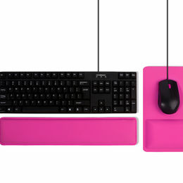 Cute Pink Keyboard and Mouse Wrist Rest Support Set, Anime Kawaii Desk  Accessories, 3D with Ergonomic Gel Mouse pad and Keyboard pad, Easy Typing