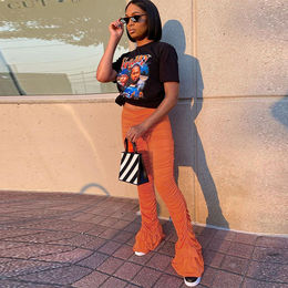 designer stacked pants