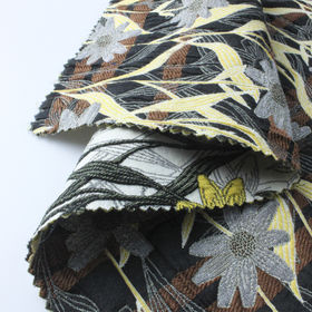 Tissu Jacquard Brocart Mélangé Coton Polyester Teint Fil de Bonne Qualité pour Textile de Maison