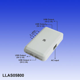 Cargador USB Inteligente de 8400mA con 4 Puertos, Protección contra Sobrecarga y Cable de CA Universal para Carga Multi-Dispositivo con Certificación CE. Ideal para mayoristas y distribuidores.
