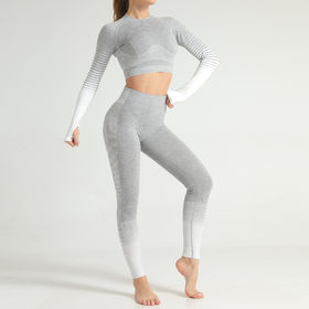 2pcs Yoga Clothing Tracksuit Yoga Workout Clothing Tight One Piece Fitness Yoga  Pants (Color : Grey White, Size : 130cm*155cm) : : Clothing, Shoes  & Accessories