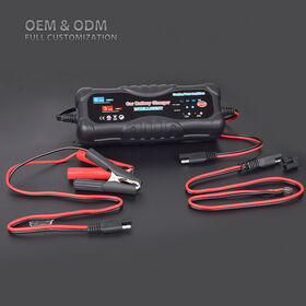 Chargeur de batterie de voiture 12 ampères pour voiture, Lifepo4 Gel de  moto Batteries Agm plomb-acide Marine Et Chargeur rapide intelligent, Rouge