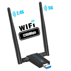 Adaptateur Wifi USB, Dongle Wifi sans fil 1200mbps Dual Band 2.4g / 5g Usb  3.0 Wifi Stick avec antenne 5dbi pour PC / ordinateur de bureau /  ordinateur portable / tablette, Support Win 10/8.