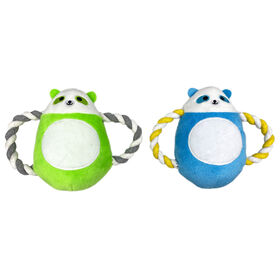 Juguetes para perros con forma de oso gordo y felpa chirriante, juguetes interactivos para masticar con cuerda de algodón