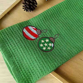 Promotion waffle kitchen towel embroidery logo reusable napkin