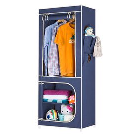 B2B Armoire vêtement melamine 2 porte 2 penderie 4 etageres 