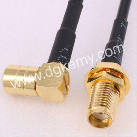 كابل الترددات اللاسلكية RG-174، SMA أنثى الحاجز إلى موصل SMB ذكر بزاوية قائمة، SMA-KY1.5 SMB-KW1.5. عينة مجانية (في المخزن)