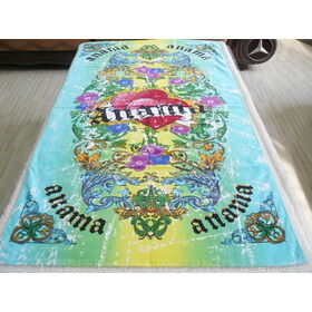 Custom Printed 100% Cotton Beach Towel, Reactive Dye Printing, Soft Absorbent, OEM ODM Available for Retail & Promotional