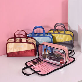 Trousse de Toilette de Voyage Transparente avec Fermeture Éclair, Imperméable, en PVC PU, avec Logo Personnalisé