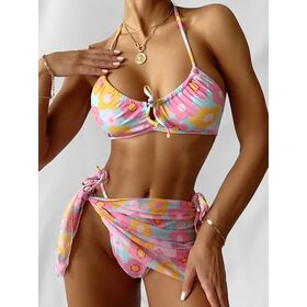 Aop Halter Push Up Padded Bra Sexy Swimwear Women's Halter Bikinis Two  Pieces Bathing Suit, Women's Halter Bikinis, Women's Bikinis, Women's  Ruffle Bikinis - Buy China Wholesale Women's Halter Bikinis $2.55