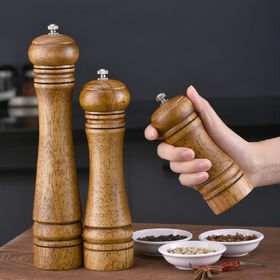 Wooden Salt and Pepper Grinder Set, Acacia Wood Salt and Pepper Grinders  Refillable,Pepper Mill with Adjustable Coarseness,Salt and Pepper Grinders  Shaker Table - China Wooden Salt Grinder and Wooden Pepper Grinder price