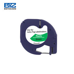 Buy Dymo LetraTag (91204) Plastic Label Tape 12mm x 4m - Black on