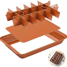 Brooklyn Brownie Copper Nonstick Baking Pan with Built-in Slicer