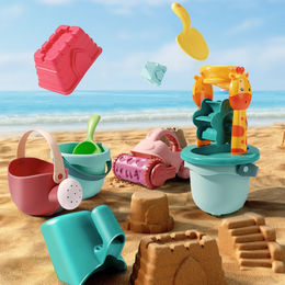 Juego Playa Niños Juguetes Playa Niños Adiwo - 12 Piezas Con Cubo Plegable Y Moldes Carrito Playa Niños