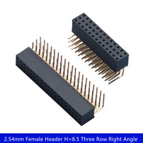 Conector Hembra 2.54mm, H8.5, Tres Filas, Recto - Ideal para B2B