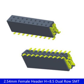 2,54mm Buchsenleiste H=8,5, zweireihig, SMT, vergoldet, Tubenverpackung