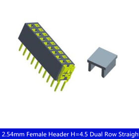 Connecteur Femelle 2.54mm H=4.5 Double Rangée Droit